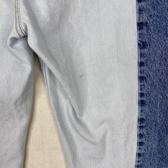 REVICE Two Tone Color Block Highrise Straight Leg Button Fly Mom Jeans Size 32 - Picture 10 of 10